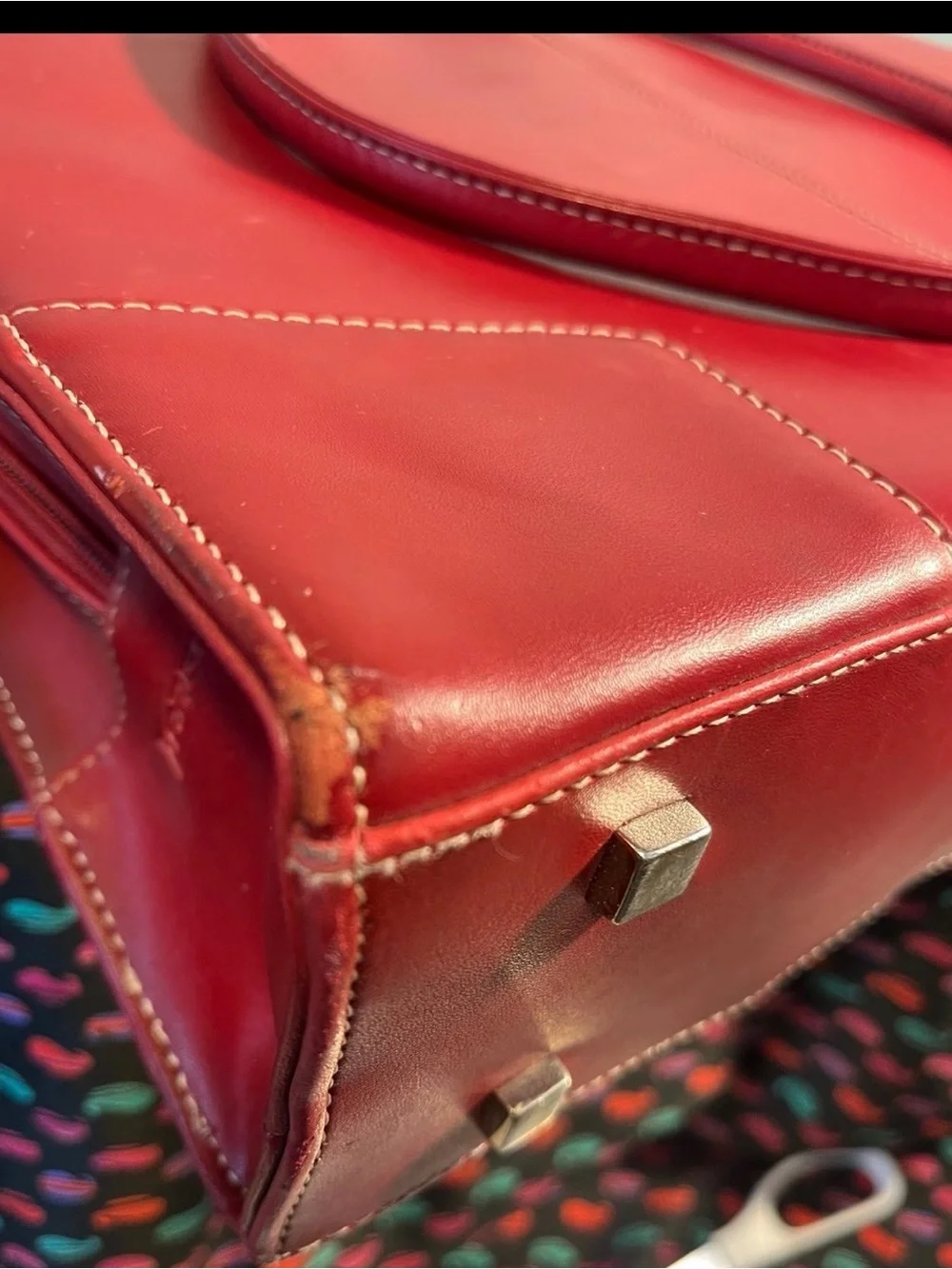 Targus Red 14” Laptop Tote Bag Faux Leather Briefcase